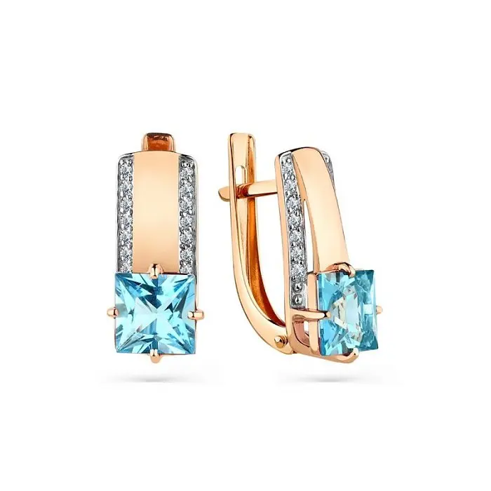 Серьги с английским замком из красного золота