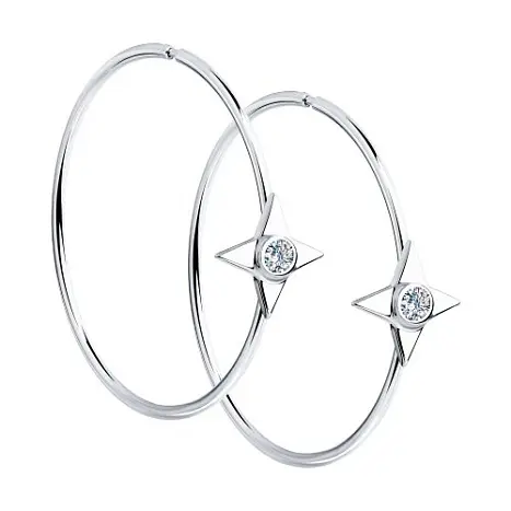 Серьги конго из серебра