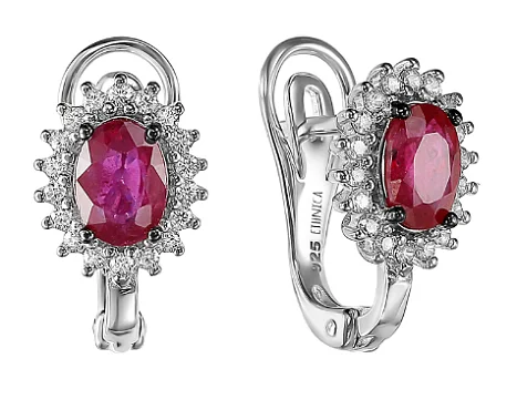 Серьги с английским замком из серебра
