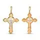 Подвеска крест из комбинированного золота