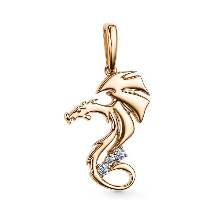 Подвеска декоративная из красного золота