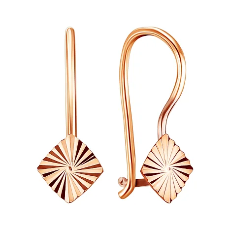 Серьги детские из красного золота