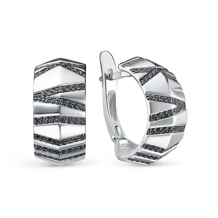 Серьги с английским замком из серебра