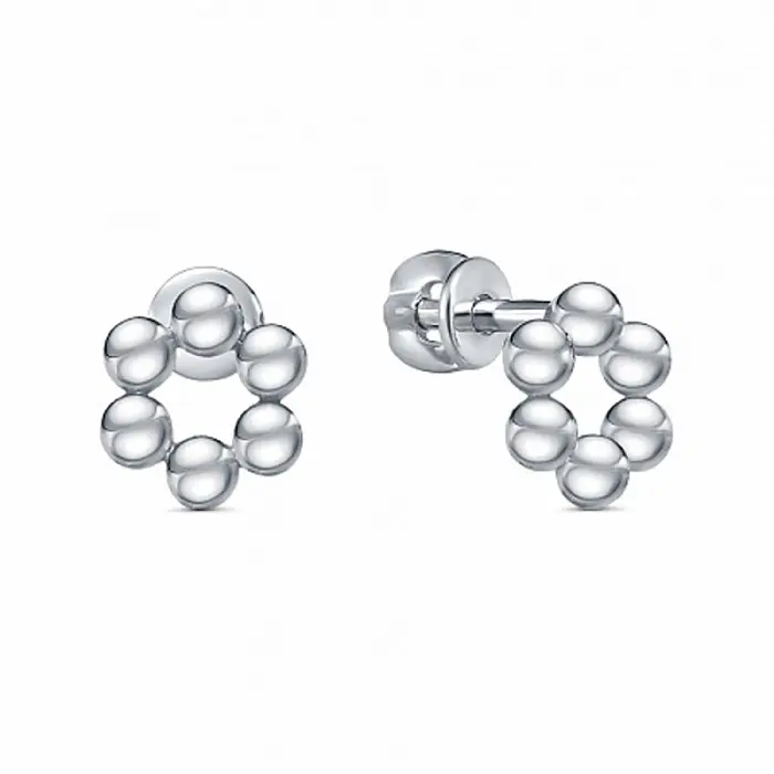 Серьги пуссеты из серебра