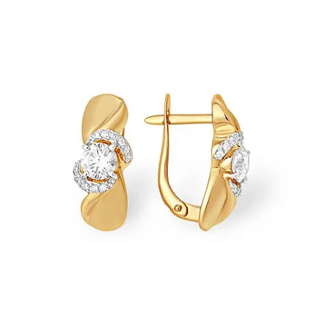 Серьги с английским замком из красного золота