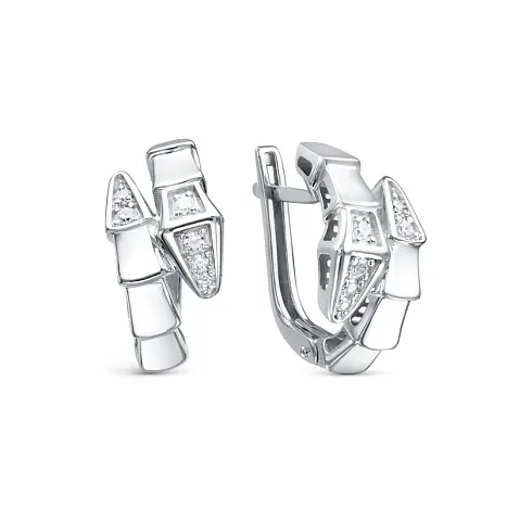 Серьги с английским замком из белого золота