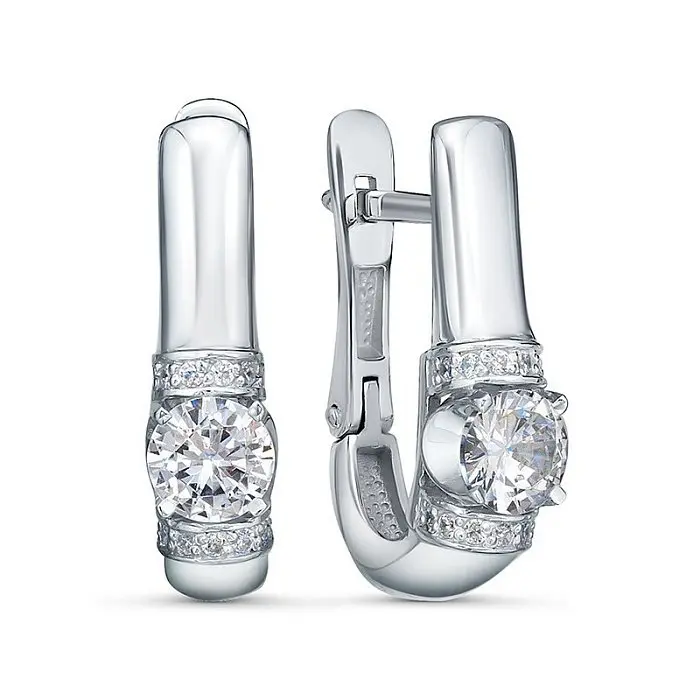 Серьги с английским замком из серебра