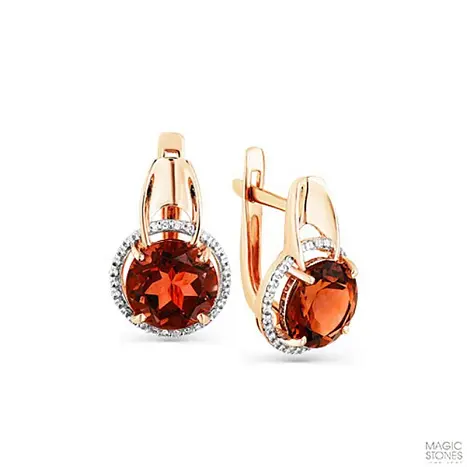 Серьги с английским замком из красного золота
