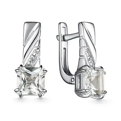 Серьги с английским замком из серебра