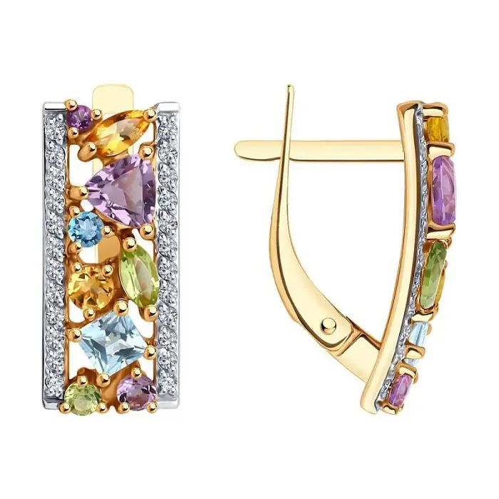 Серьги с английским замком из красного золота