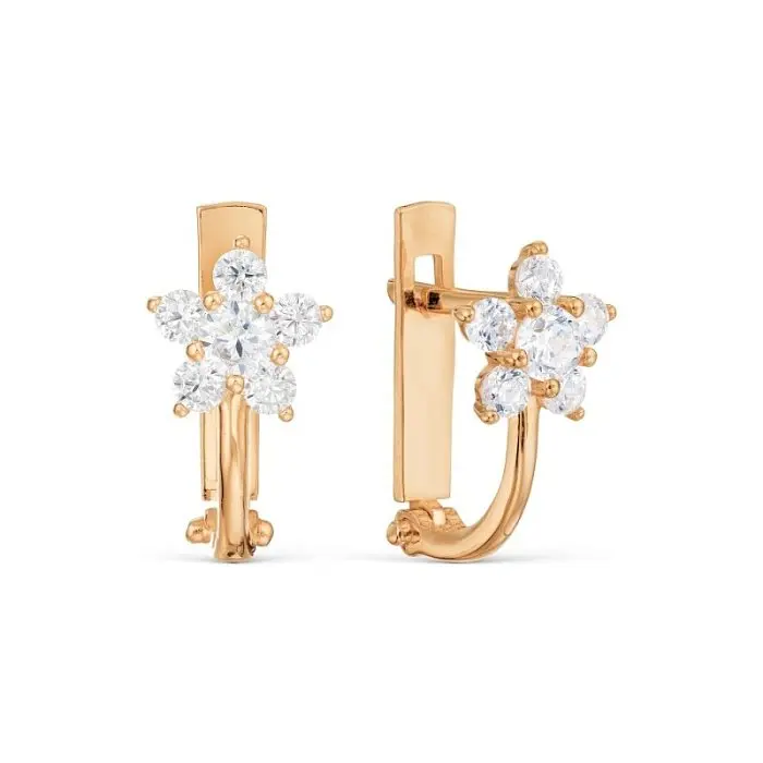 Серьги детские из красного золота