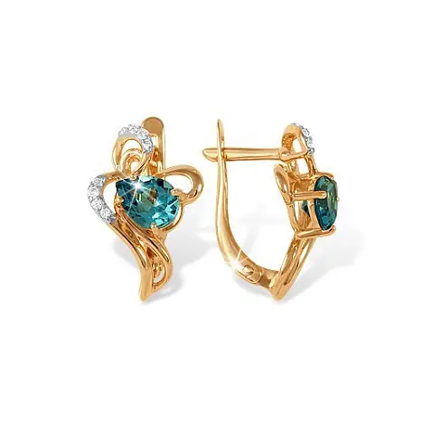 Серьги с английским замком из красного золота