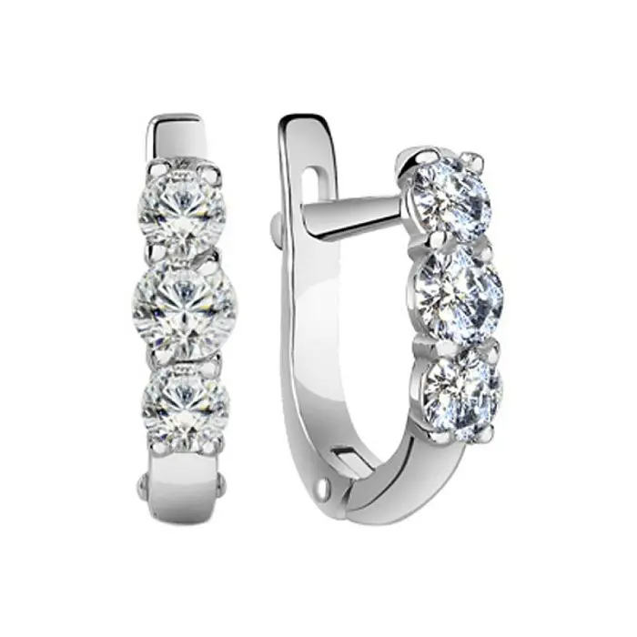 Серьги с английским замком из серебра