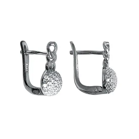 Серьги с английским замком из серебра
