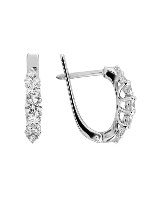 Серьги с английским замком из серебра