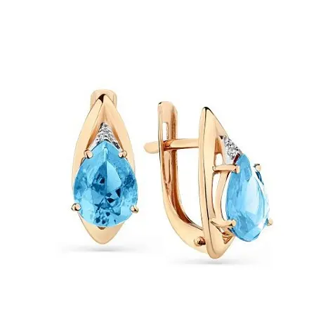 Серьги с английским замком из красного золота