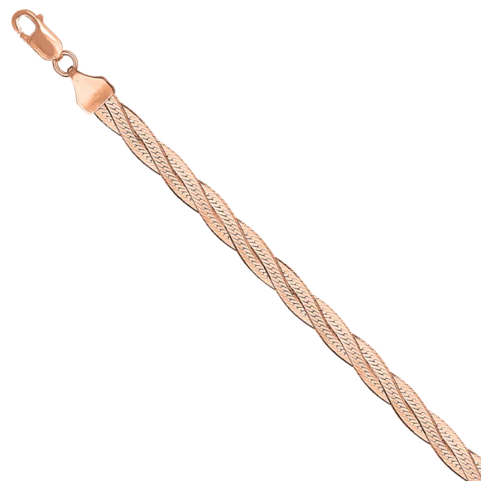 Браслет цепочный из красного золота вид 1