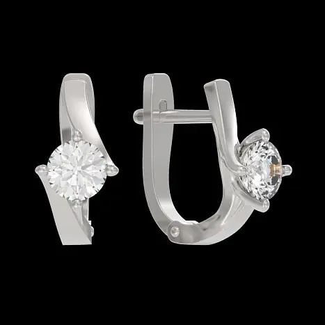 Серьги с английским замком из серебра