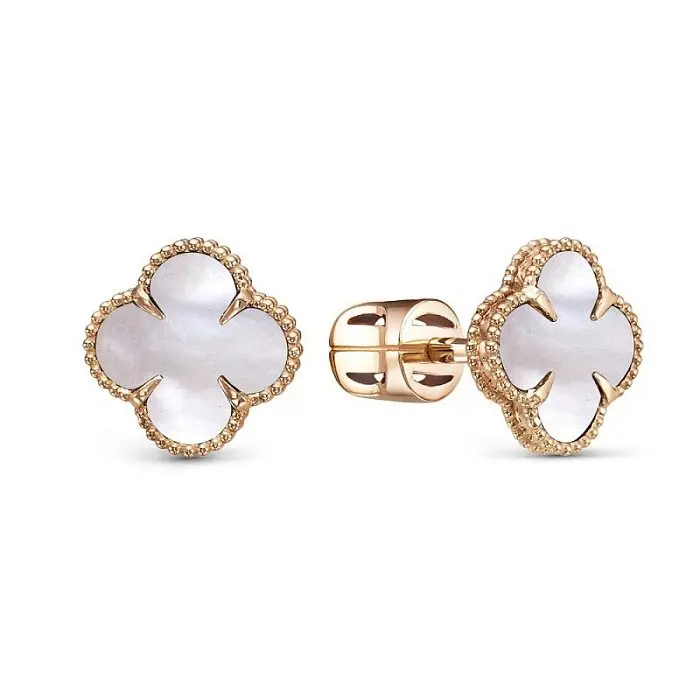 Серьги пуссеты из красного золота