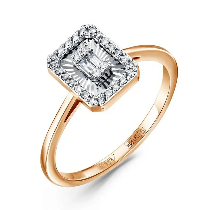 Кольцо декоративное из красного золота вид 1