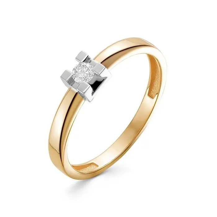 Кольцо декоративное из комбинированного золота вид 1