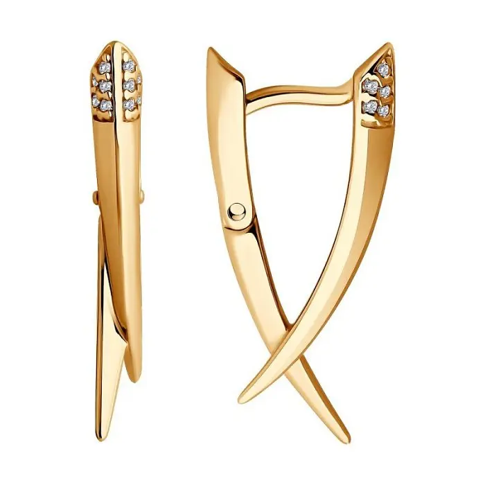 Серьги с английским замком из позолоты