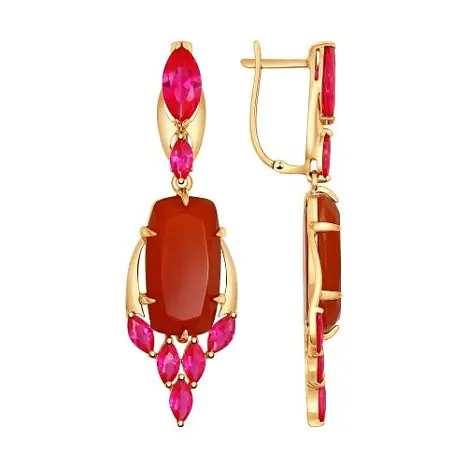 Серьги с английским замком из красного золота