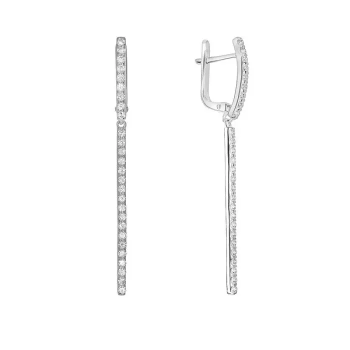 Серьги подвесные из серебра