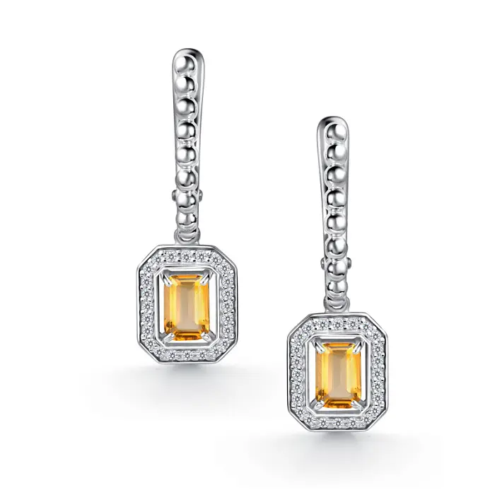 Серьги подвесные из серебра