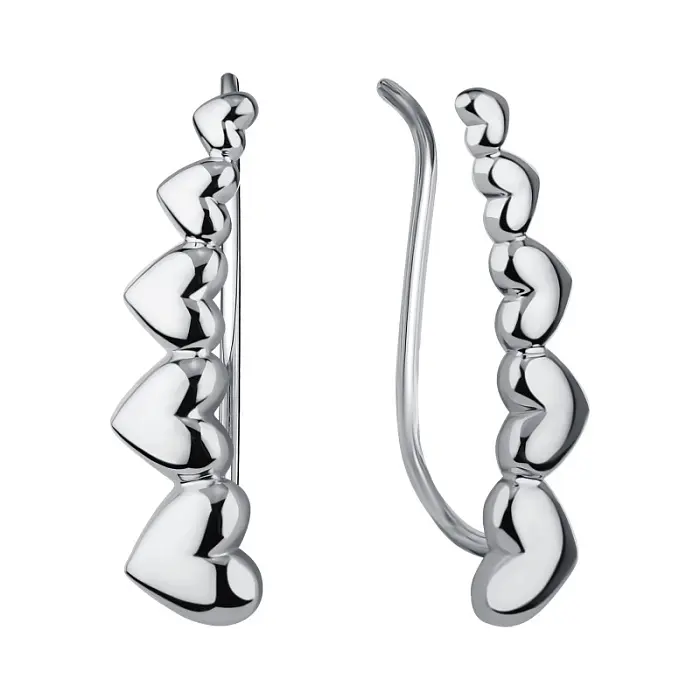 Серьги зажимы из серебра