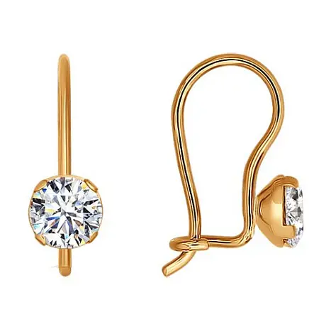 Серьги детские из красного золота