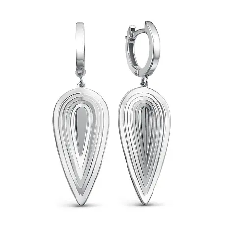 Серьги подвесные из серебра