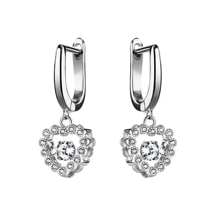 Серьги подвесные из серебра