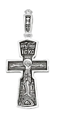 Подвеска крест из серебра