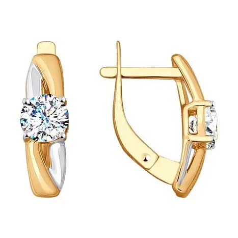 Серьги с английским замком из красного золота
