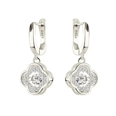 Серьги подвесные из серебра
