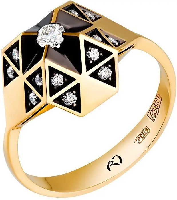 Кольцо декоративное из белого золота