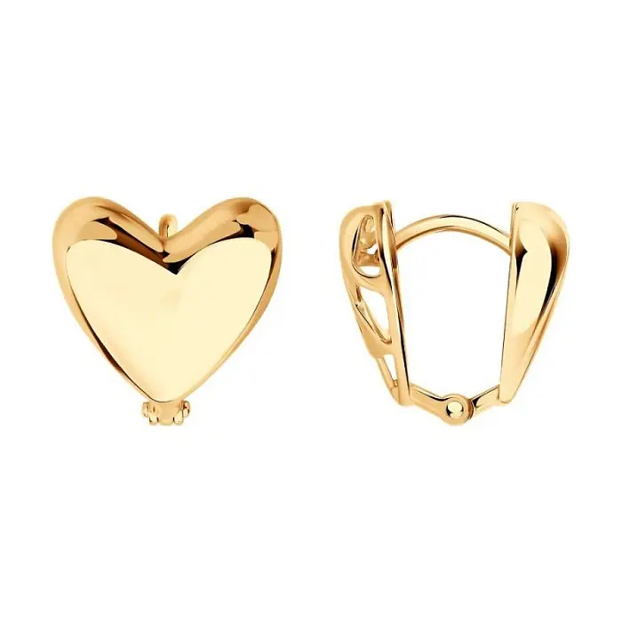 Серьги с английским замком из красного золота