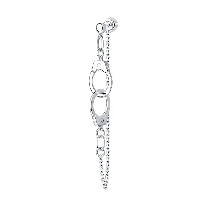Серьги одиночные из серебра