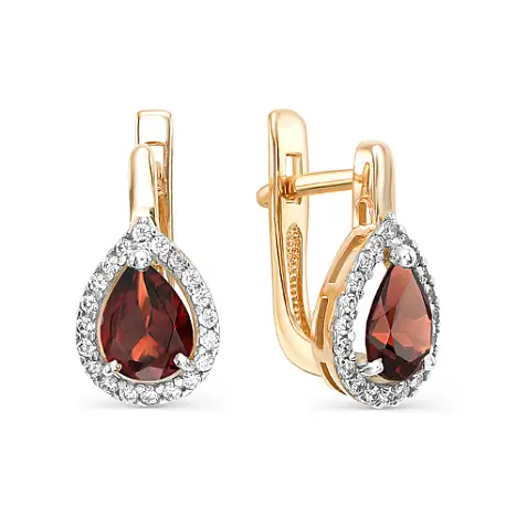 Серьги с английским замком из красного золота