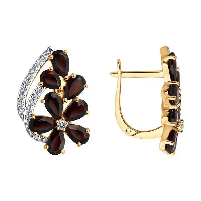 Серьги с английским замком из красного золота