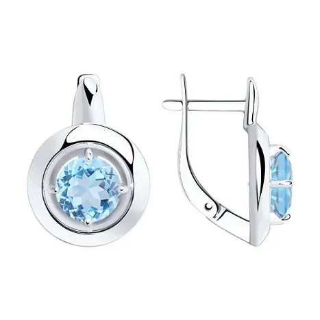 Серьги с английским замком из серебра