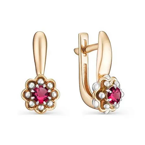 Серьги с английским замком из красного золота