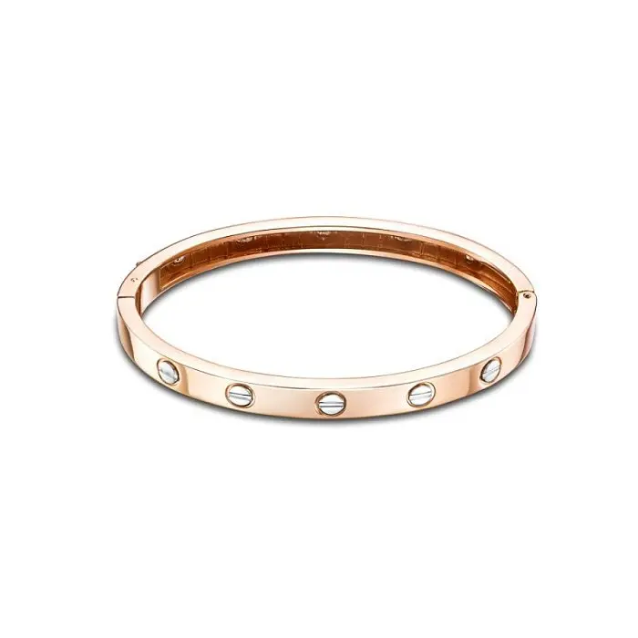 Браслет жесткий из комбинированного золота