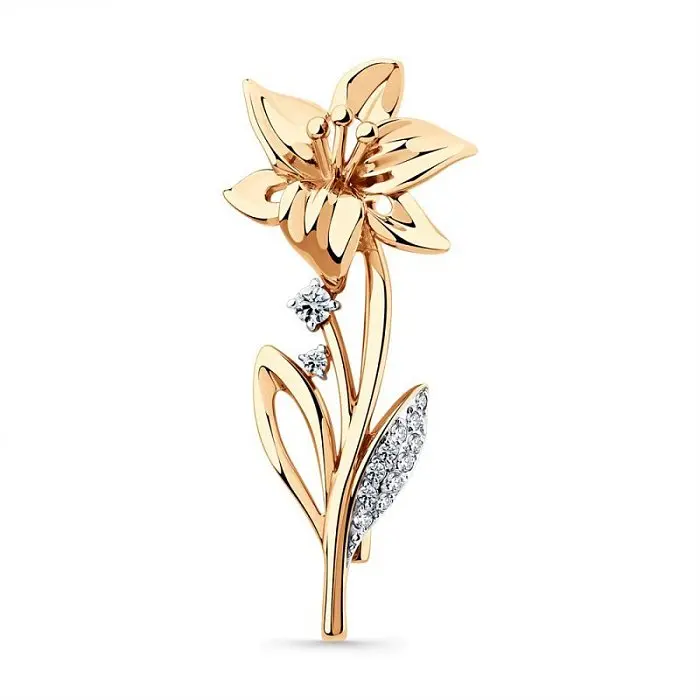 Брошь из красного золота