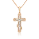 Подвеска крест из комбинированного золота