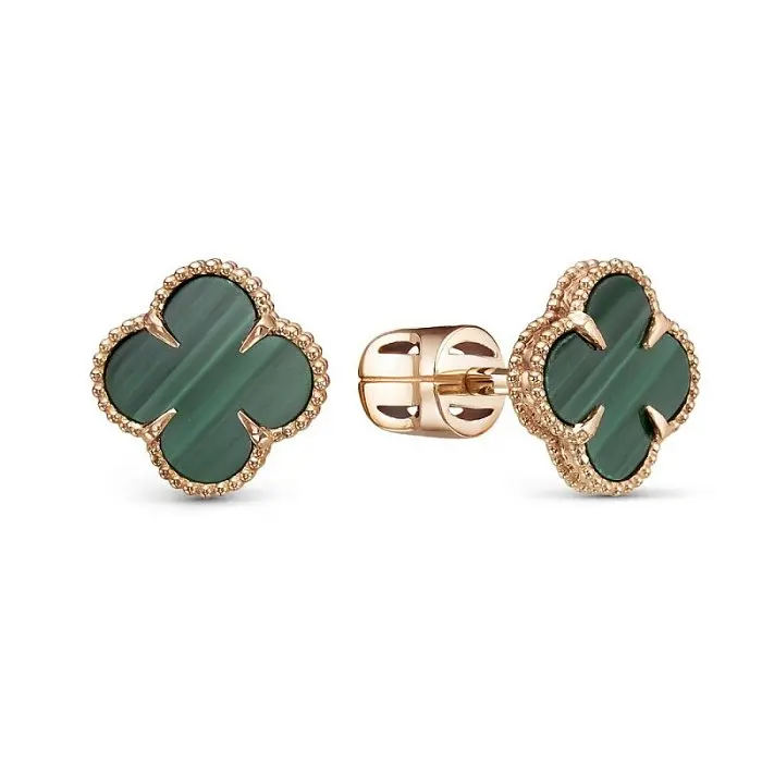 Серьги пуссеты из красного золота