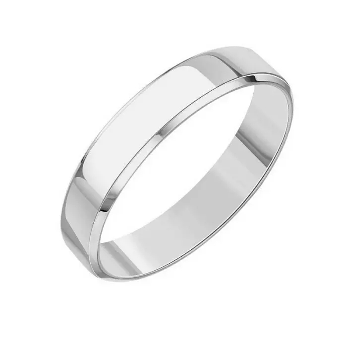 Кольцо обручальное из белого золота