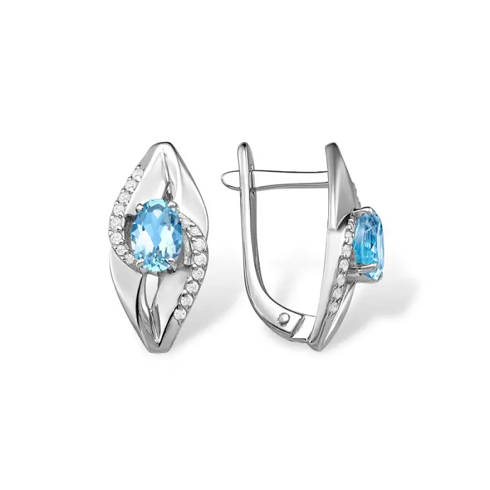 Серьги с английским замком из серебра