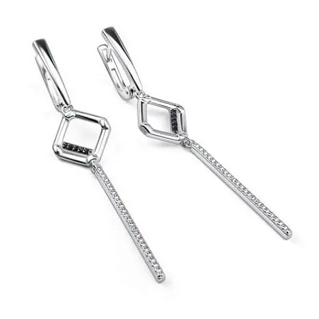 Серьги подвесные из серебра
